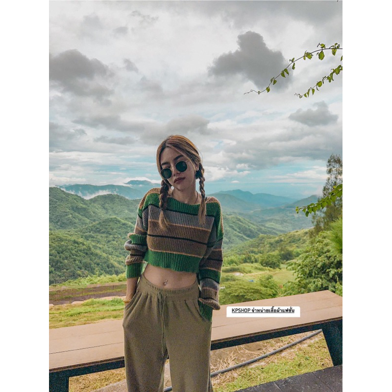 kpShop เสื้อแขนยาวสเวตเตอร์ไหมพรมB6