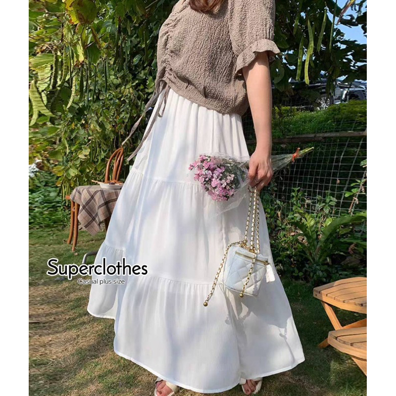 พร้อมส่ง|Dolly Skirt สีใหม่เข้าเพิ่มกระโปรงตัวยาว ดีเทลต่อชั้นๆ รูดเบาๆให้ดูหวานๆพริ้วๆ สาวอวบ ราคา ถูกที่สุด ดีลบีเคเค แกลเลอรีภาพที่ 8