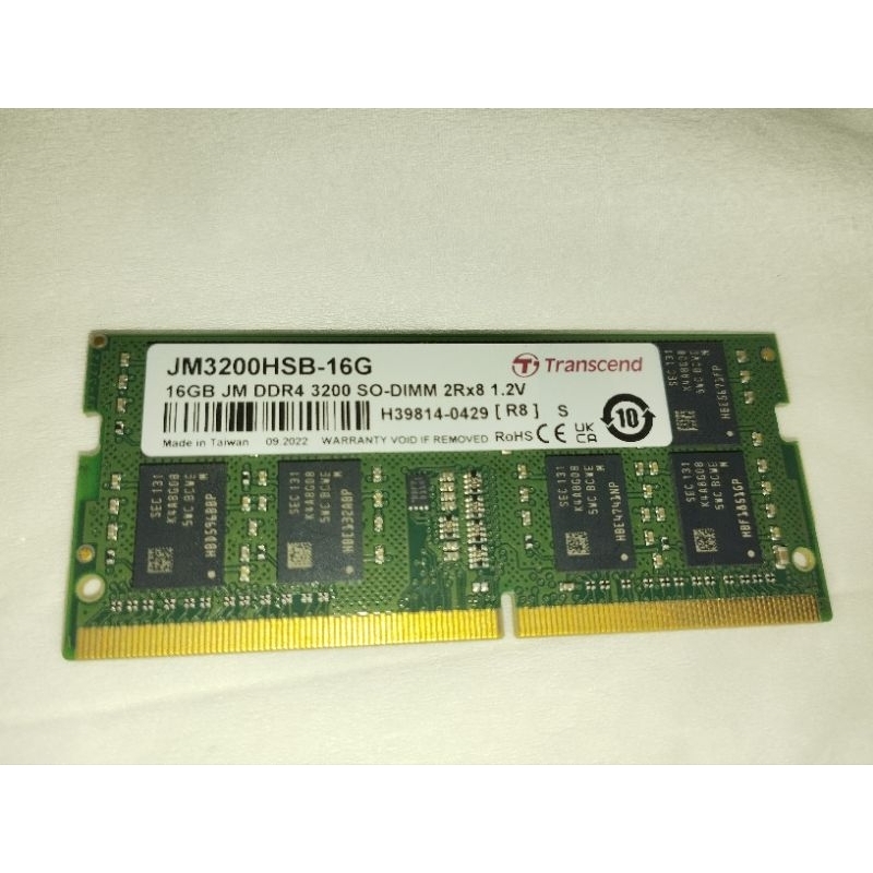 DDR4/3200 16Gb SO-DIMM RAM (หน่วยความจำ) TRANSCEND JM3200HSE-16G Notebooks