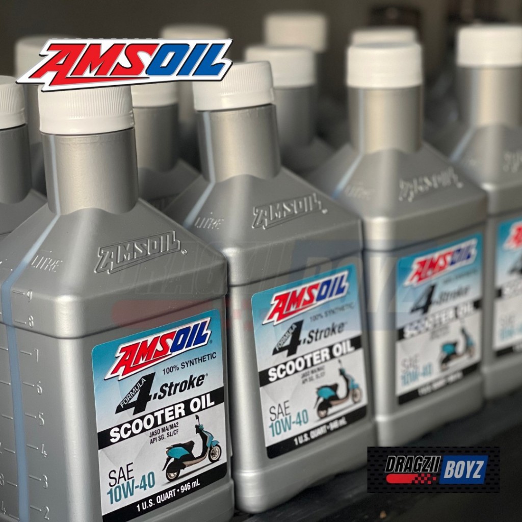 น้ำมันเครื่อง Amsoil Scooter 10W-40 สังเคราะห์แท้100% มาตรฐานUSA แท้🇺🇸น้ำมันเครื่อง สำหรับรถScooterแ