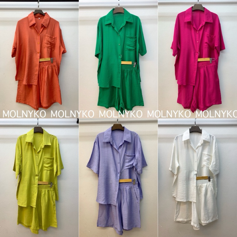 ชุดเซท2 ชิ้น Plus size สีพื้นทรงสวยมาก หลากสี ผ้าไหมญี่ปุ่น