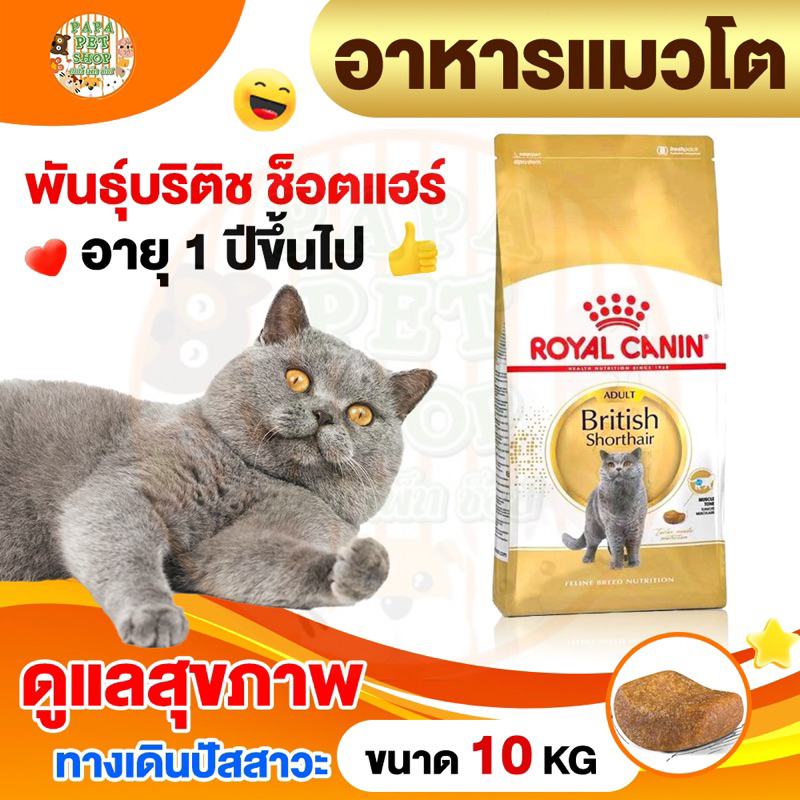 [ร้านนี้ถูกสุด] Royal Canin British Adult อาหารแมวบริติชโต กระสอบ 10กก.