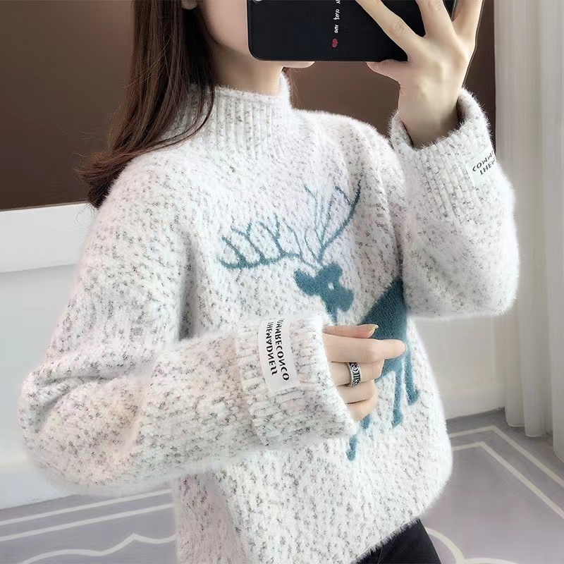 เสื้อกันหนาว เสื้อไหมพรมผู้หญิง แขนยาว คอเต่า เนื้อผ้าหนานิ่ม สวมใส่สบาย รุ่น3165#