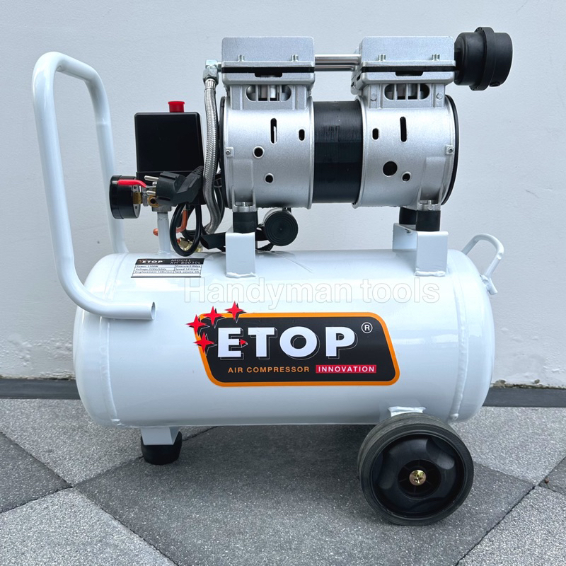ETOP **รับประกัน 1 ปีเต็ม** ถังลม ปั๊มลม ปั๊มลมโรตารี่ ปั๊มลมออยฟรี 30 ลิตร กำลัง 1,100W