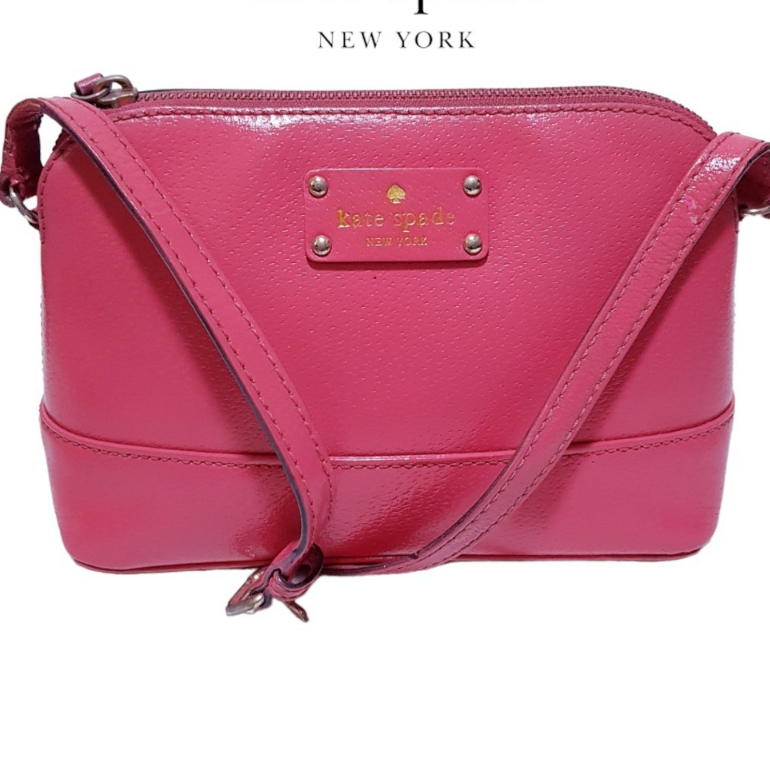 👜กระเป๋ามือสองแท้ Kate Spade WKRU2895 New York Wellesley Hanna SweatHeart Leather Bag ❤️ตำหนิเก็บงานทำสี
