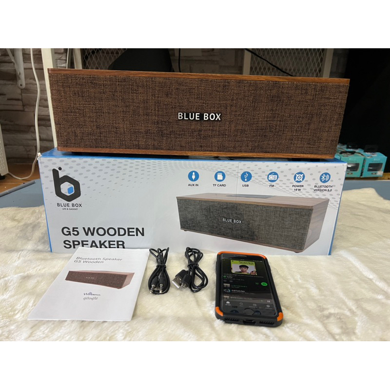 ลำโพงบลูทูธ Blue Box G5 Elegant Wooden