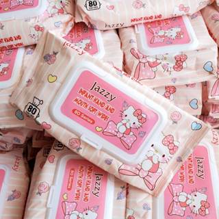 ทิชชู่เปียกKitty Babyเด็ก อ่อนโยน ไม่มีแอลกอฮอล์ พกพาสะดวก