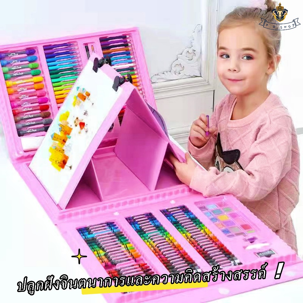 208 ชิ้นเด็กของขวัญนักเรียนโรงเรียนประถมศึกษาศิลปะจิตรกรรมชุดปากกาสีน้ำน้ำมันสีพาสเทลชุดปากกา - รูปที่ 5