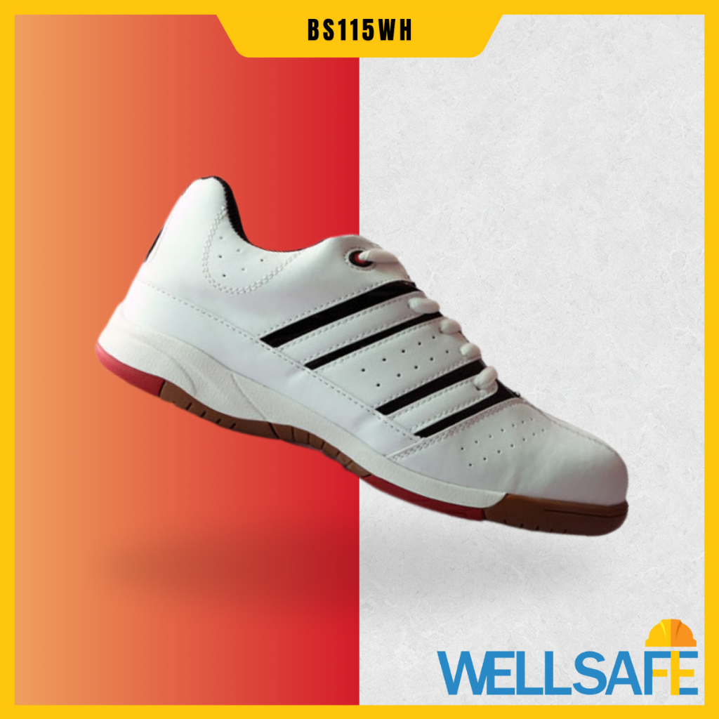 [เก็บโค้ด ลด 30%] รองเท้าเซฟตี้ BS115W หัวเหล็ก สีขาว รองเท้าผ้าใบเซฟตี้ Safety shoes bestsafe