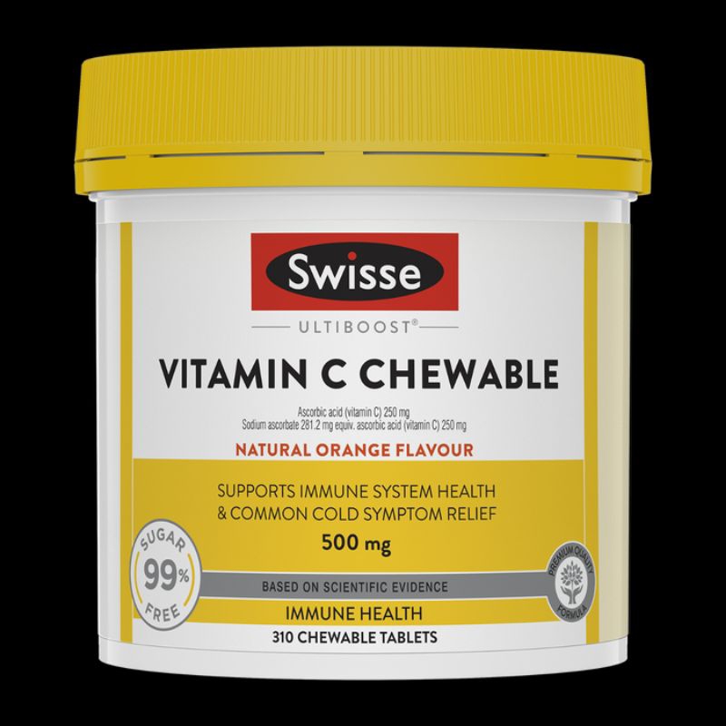 Swisse Vitamin C 500mg 310 Chewable Tablets วิตามินซี แบบเม็ดเคี้ยว 310เม็ด
