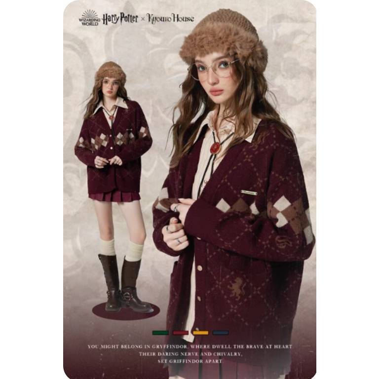 [พร้อมส่ง S , Rav XL/Pre-order]Kyouko x Harry Potter เสื้อคาร์ดิแกนขนนุ่ม ลายขนมเปียกปูน แฮรี่พอดเตอร์