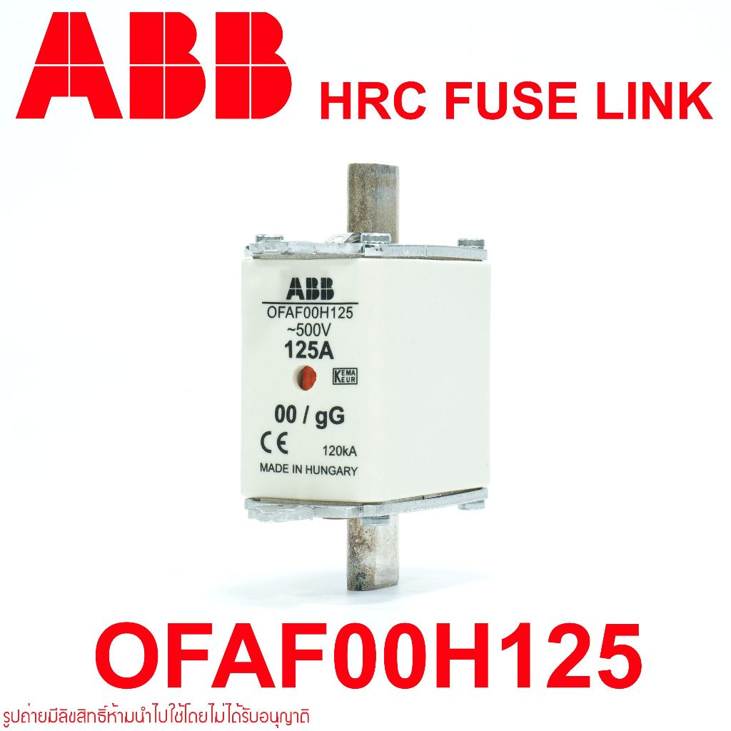 1SCA022627R1630 ABB OFAF00H125 00/gG 125A ABB HRC FUSE LINK ABB ฟิวส์ใบมีด HRC Fuse Link OFAF00H125