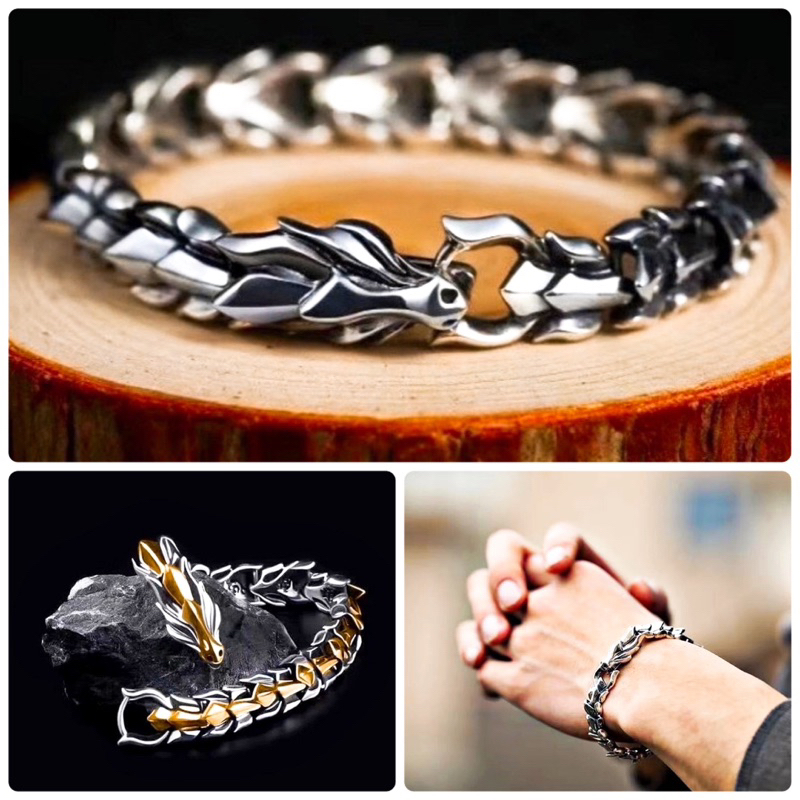 สร้อยข้อมือ เครื่องประดับ รูปหัวมังกร รหัส AC001 พร้อมส่ง ราคาถูก