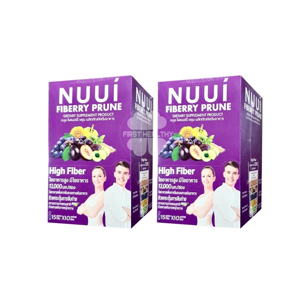 NUUI FIBERRY PRUNE _"หนุย ม่วง หนุย ไฟเบอร์รี่ พรุน 1กล่อง(10 ซอง )