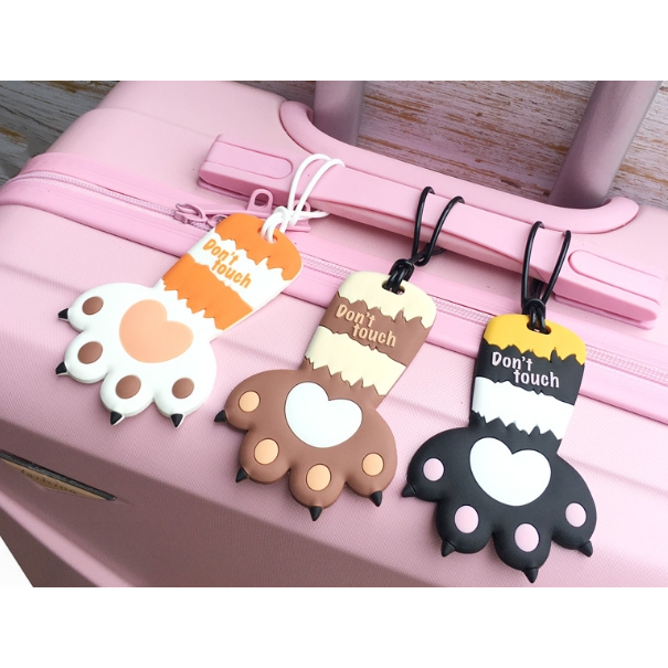 แท็กติดกระเป๋า ป้ายห้อยกระเป๋า กันกระเป๋าหาย รูปเท้าน้องแมว