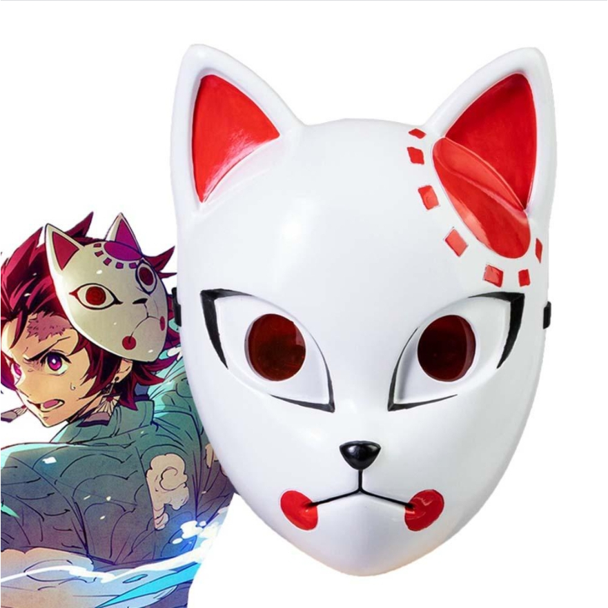 อะนิเมะปีศาจนักฆ่า Makomo Kamado Tanjirou Props Kimetsu No Yaiba ฮาโลวีนคอสเพลย์หน้ากาก