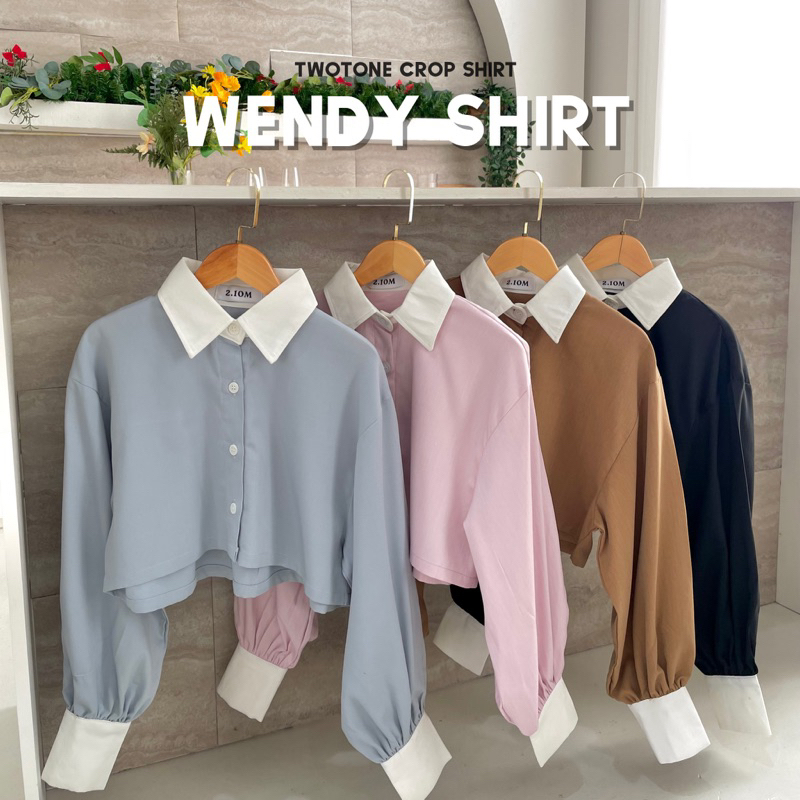 Wendy Shirt เสื้อเชิ๊ตคอปทูโทนแขนพอง