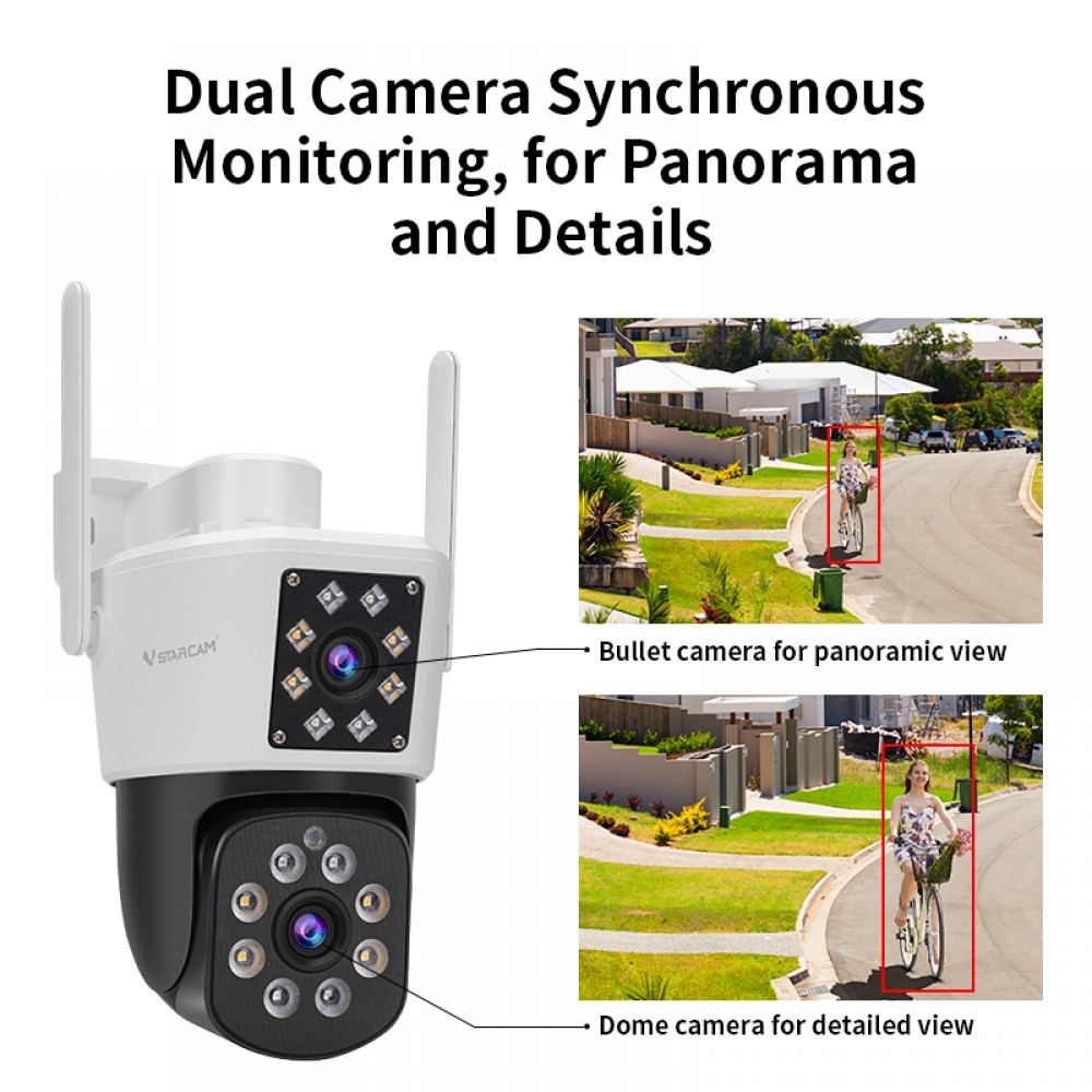 Vstarcam กล้องวงจรปิดกล้องใช้ภายนอก(กล้องเลนส์คู่ )มีไวไฟในตัว รุ่นC662DR  #Vstarcam@Shop
