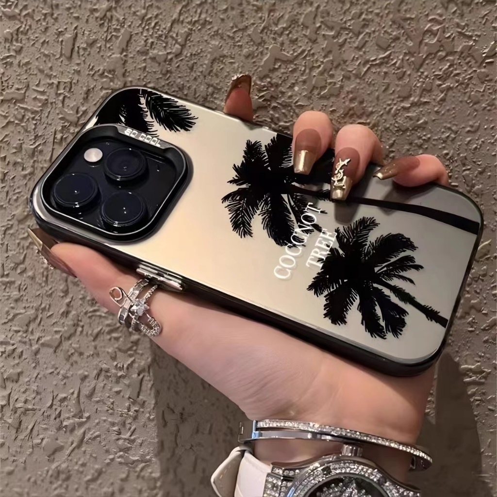 จัดส่งทันที เคสไอโฟน11/12/13/15/16 Pro Max Laser Case coconut Tree Matte Case For iPhone 11,12,13,16,14PM,15PM,16PM