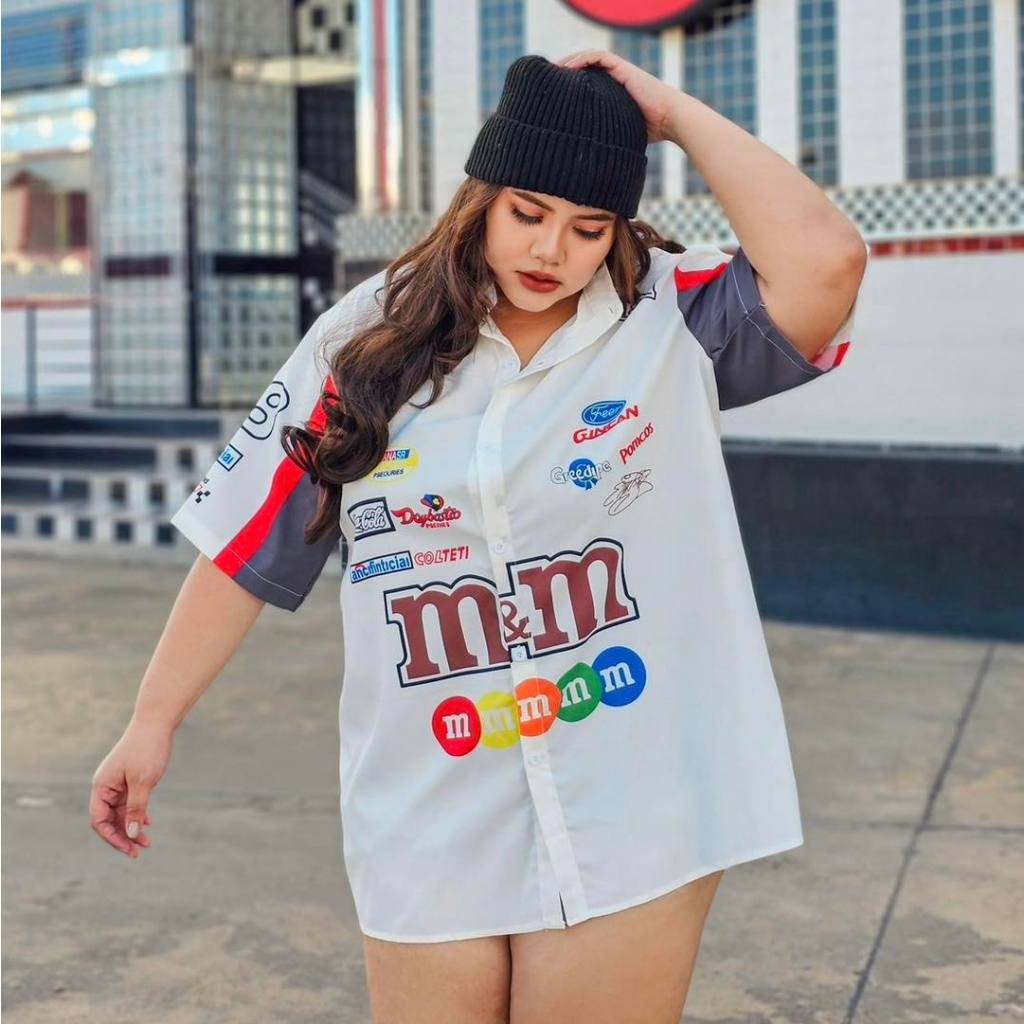MM Street Racing Shirt เสื้อเชิ้ตคอจีน 46"-60"