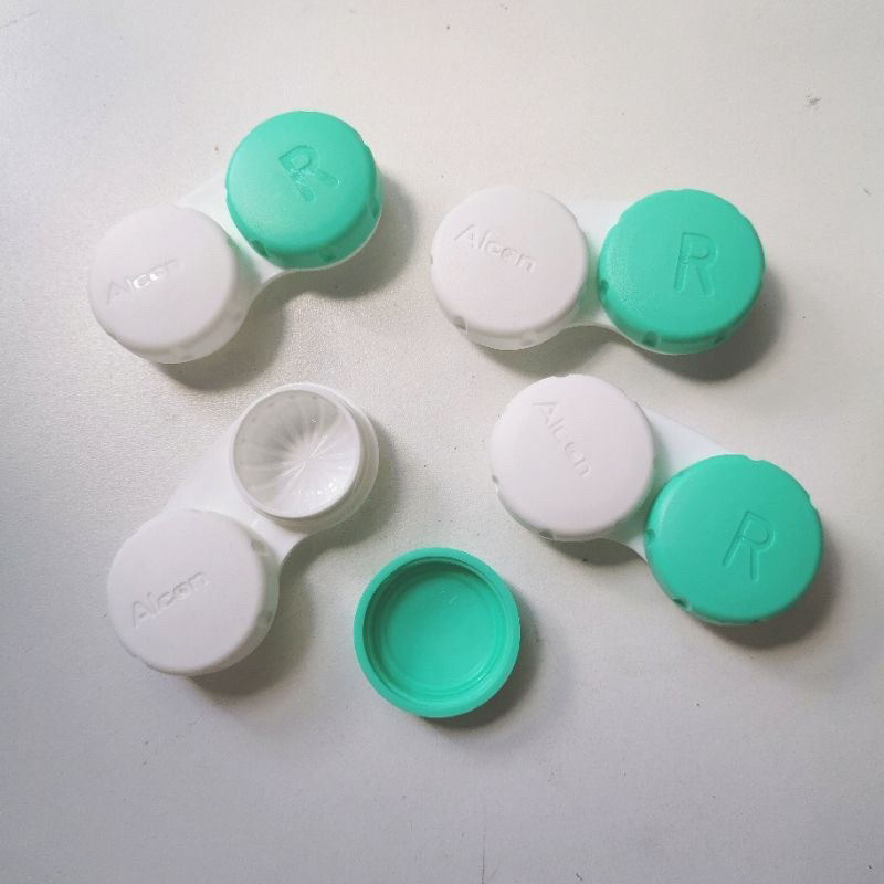 📌พร้อมส่ง#ของแท้ ตลับคอนแทคเลนส์​ Alcon /B&L ตลับกว้าง 25mm. Contact lens case