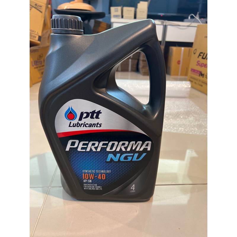 น้ำมันเครื่อง เครื่องยนต์เบนซิน ทั่วไป หรือ ใช้แก๊ส ปตท ptt performa ngv 10w-40 api sn ขนาด 4 ลิตร