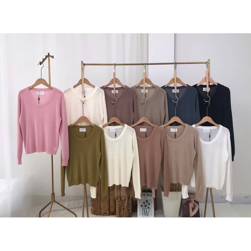 พร้อมส่ง เสื้อไหมพรมแขนยาวเนื้อนุ่ม New
