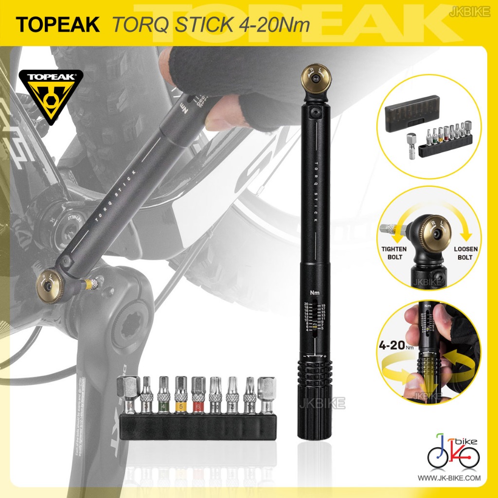 NEW! ประแจบล็อกฟรี/ปรับแรงบิดได้ 4-20Nm TOPEAK TORQ STICK 4-20Nm TOOLS