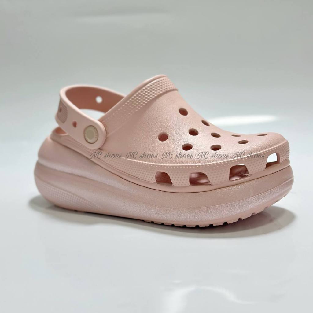 crocs Crush Shimmer Clog รองเท้าไปทะเล  สีชมพู แวววาว สําหรับผู้หญิง