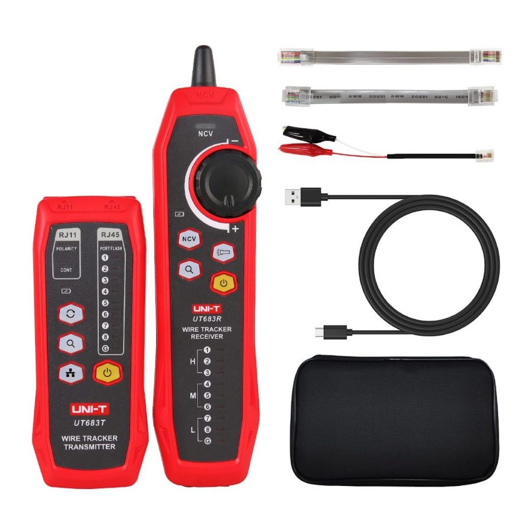 UNI-T UT683KIT Cable Tracer Wire Tracker for RJ11 and RJ45 Cables Tester, Telephone Line Finder Cabl