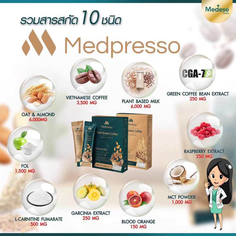 💥ขายส่ง💯 กาแฟนมพืช🤎 Medpresso คุมหิว เร่งเผาผลาญ thumbnail 7