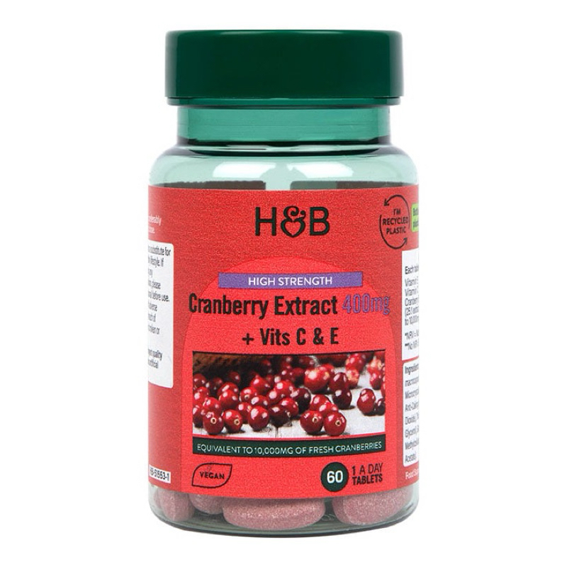 💙แท้💯%จากอังกฤษ🇬🇧Holland & Barrett ⭐️Cranberry Extract + Vits C & E วิตะมินเสริมระบบภูมิคุ้มกัน✨60 T