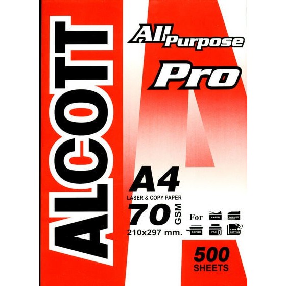 กระดาษถ่ายเอกสารA4 70แกรม 1 รีม/500แผ่น ALCOTT กระดาษถ่ายA4