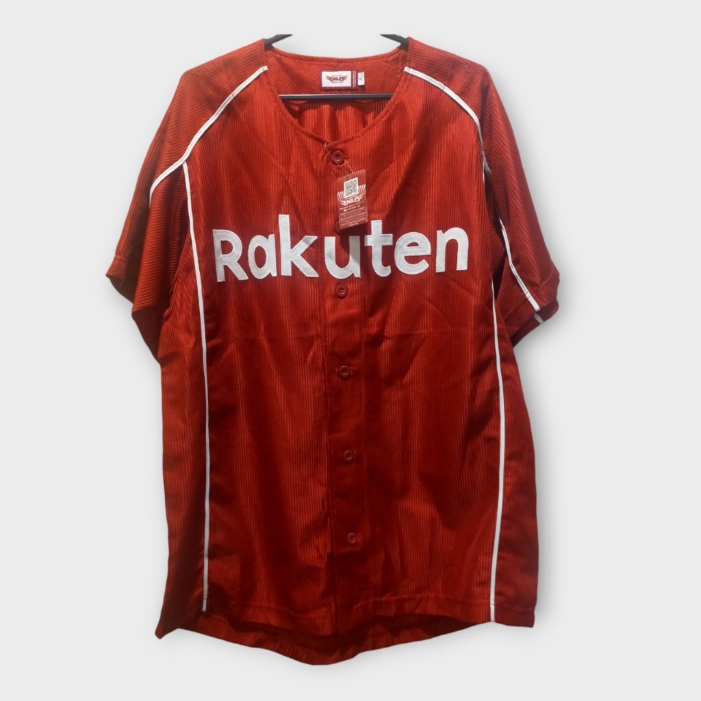 เสื้อเบสบอล ลิขสิทธิ์ของแท้ Authentic Retro NPB Japan Baseball Tohoku Rakuten Eagles Knit Jersey Red
