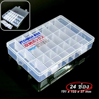 กล่องเก็บเครื่องประดับ 24ช่อง 24 Grid Plastic Jewelry Earring Storage Box