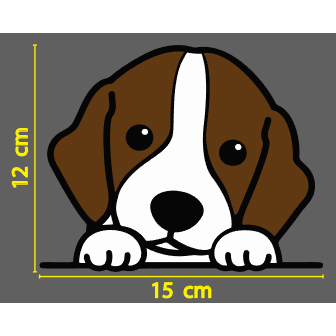 สติกเกอร์ ตัด ไดคัต ลายเส้น รูป หมา บีเกิ้ล ขนาด 12 x 15 ซม. สุนัข ฺBeagle dog (วัสดุเป็น PVC กันน้ำๅ ทนแดด) คนรักหมา