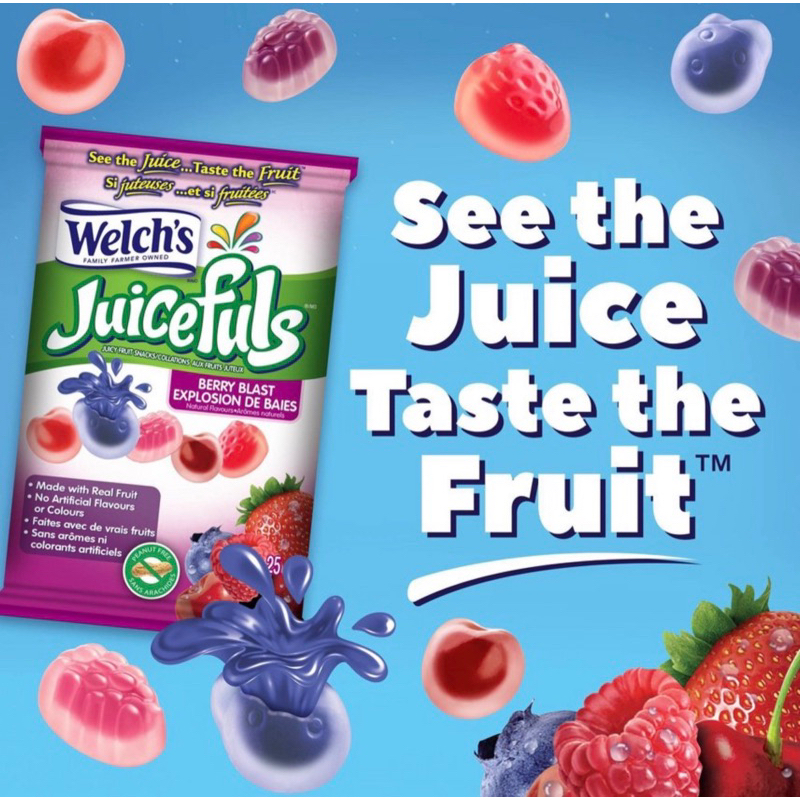 🍋🍑🍓🍇 Welch’s Juicefuls🍋🍑🍓🍇         📍เยลลี่นำเข้าจากเมกา🇺🇸🇺🇸🇺🇸