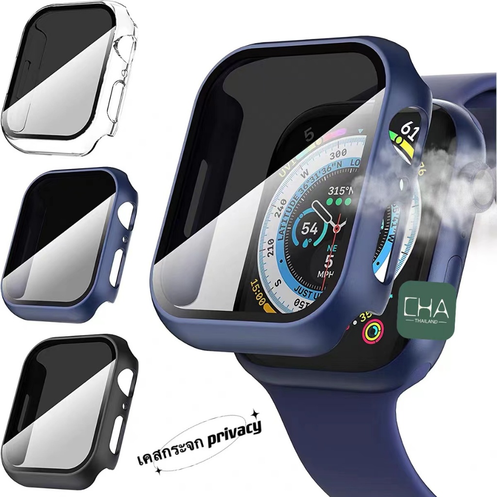 2in1กระจกนิรภัยกันรอยหน้าจอ กันมอง อุปกรณ์เสริม สําหรับ I Watch 11 10 9 8 7 6 5 SE 4  series 40/44/45/49/46มม privacy