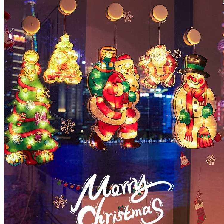 ♡ ~ 𝒸 𝒽 𝓇𝒾 𝓈 𝓉𝓂 𝒶 LED ไฟประดับ ไฟคริสต์มาส สตริงแสงตกแต่งคริสต์มาส ซานตาคลอส ไฟห้อย ไฟติดกระจก ไฟห้อยต้นคริสมาส