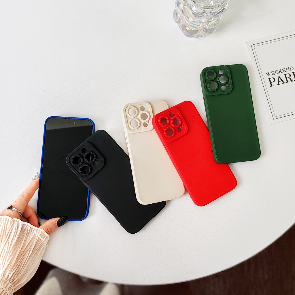 case เคสนิ่มสีพื้น เคสกันกระเเทก กันกล้อง สำหรับ for iPhone 7/6plus/7plus/11/12/13/14/Pro/max 13Promax 14Promax 12Promax