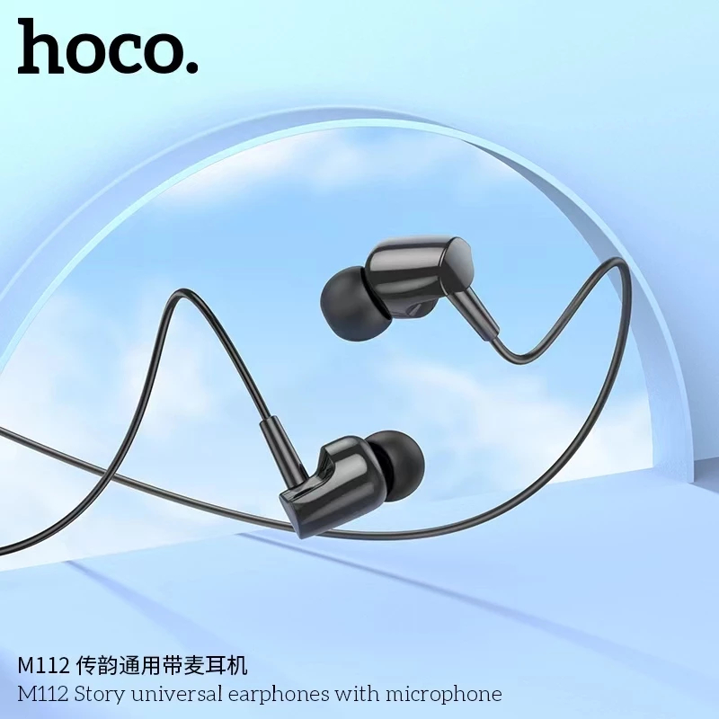 หูฟัง hoco M112 หูฟังพร้อมไมค์ หูฟังมีไมค์ เสียงดี สายยาว 1.2 เมตร ร้องเพลง wesing ได้
