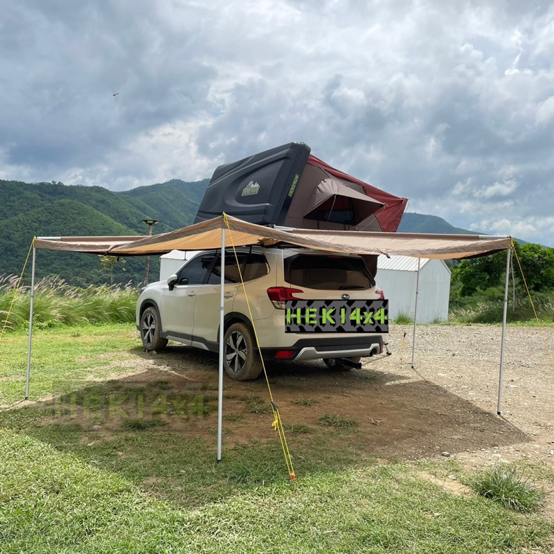 กันสาดข้างรถ Awning ขนาดยาวตามตัวรถ2.5เมตร กางออกรอบตัวรถ 270 องศา