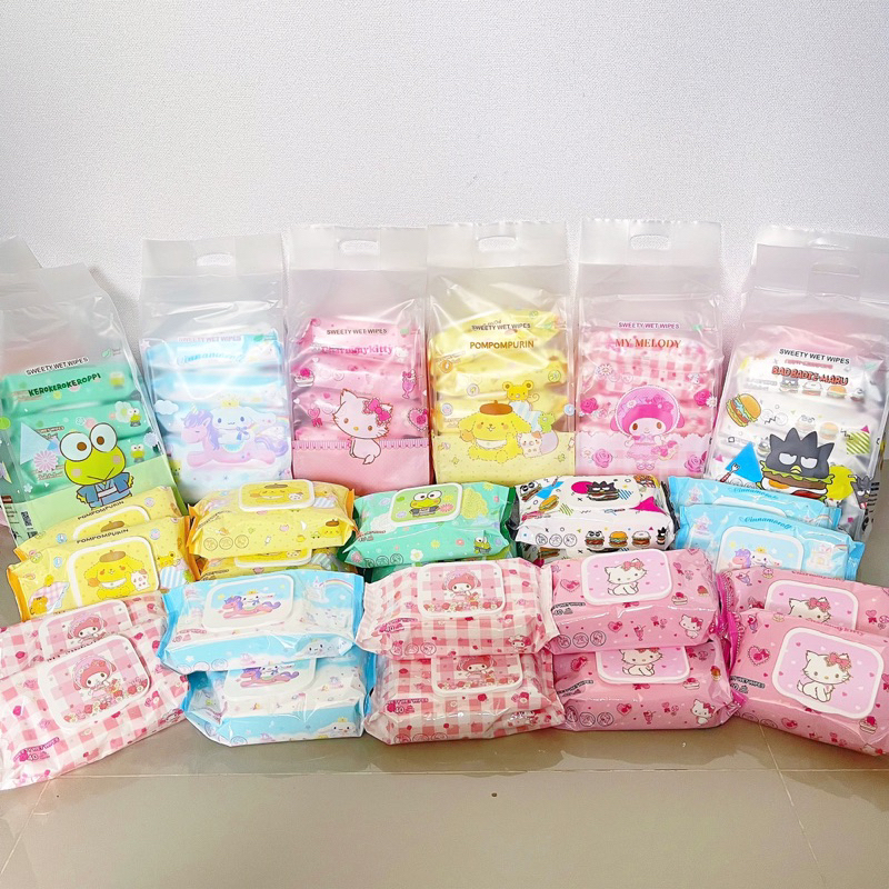 พร้อมส่ง l ทิชชู่เปียก Food grade ลายลิขสิทธิ์แท้/ 1 ห่อ