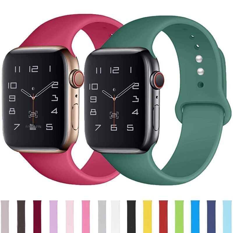 💞Hot sale💞สายนาฬิกา applewatch ที่ใช้งานได้ 6 สายนาฬิกา Apple ซิลิโคน iwatch5 กีฬาใหม่ SE ผู้ชายและผู้หญิงอย่างเป็นทาง