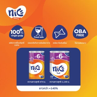 Nice ไนซ์ กระดาษชำระ ขนาด 24+6 ม้วน (15.8ม./ม้วน) (ทิชชู่ กระดาษทิชชู่ ทิชชู่ม้วนใหญ่) x 1