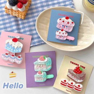 Cute 210 กิ๊บติดผม กิ๊บหนีบผมขนมเค้ก 2 ชิ้น/แพ็ค