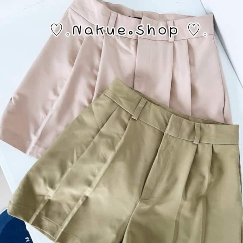 🎾 กางเกงขาสั้นผ้าเปเป้ ป้าย PPANTS 🎾  งานไซต์ แต่งจีบหน้า ใส่แล้วผอมมากกก