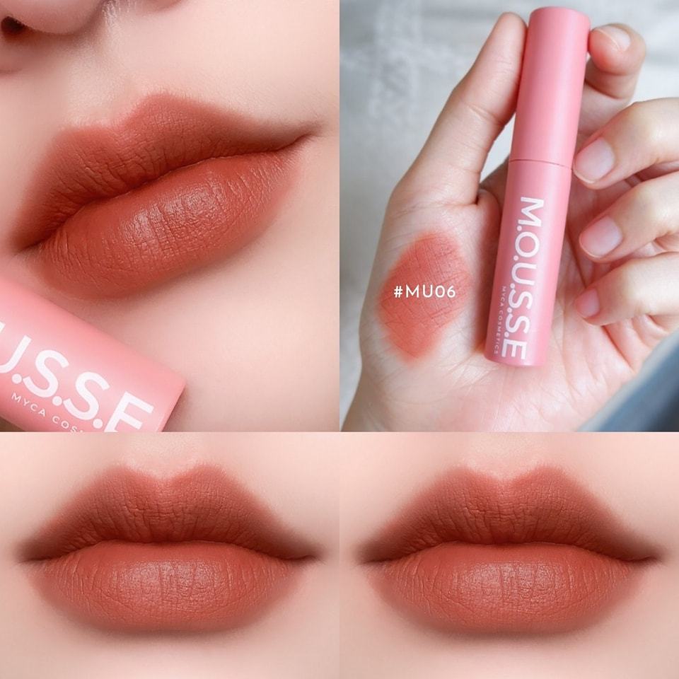 MU06 น้ำตาลชิคๆ MYCA MOUSSE LIP CREAM ลิปมูส ท้าให้ลอง สีสวยเนื้อกำมะหยี่ลิปสติก