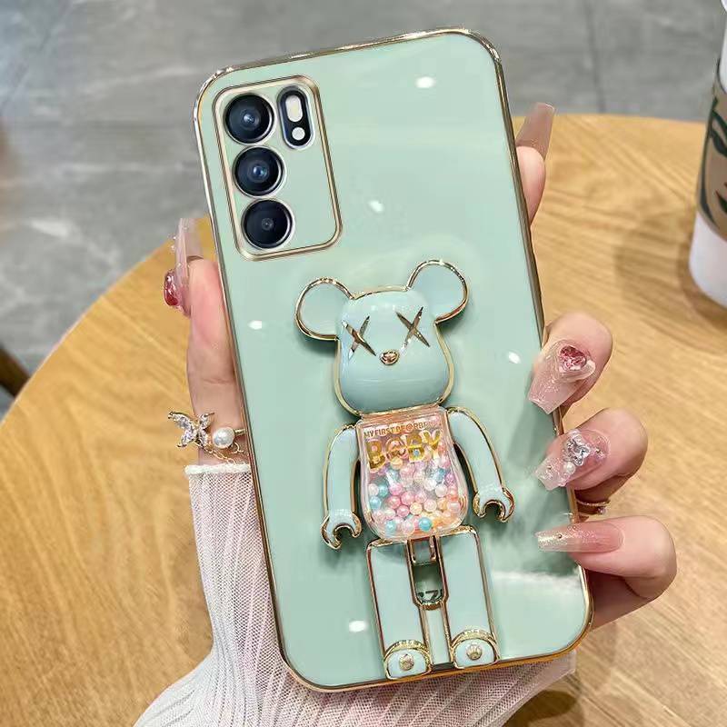 เคส น้องหมี น่ารัก สำหรับ Realme 11 11X  12 13 C71 C67 C85  เคส น้องหมี ตั้งได้ สีพบาสเทล น่ารัก หรุ
