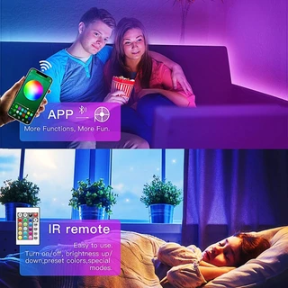 ไฟแต่งห้อง โคมไฟตกแต่งห้อง แถบไฟ LED RGB 5050 2835 12V ทีวี คอมพิวเตอร์ แบ็คไลท์ ตกแต่งห้อง โคมไฟ 2023 รุ่นอัพเกรด
